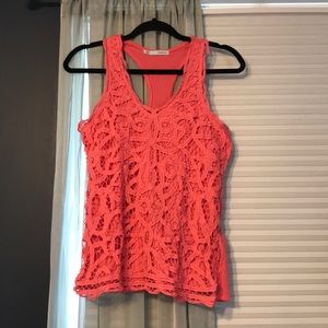 Maurices Racerback Pink Lace Tank Top
